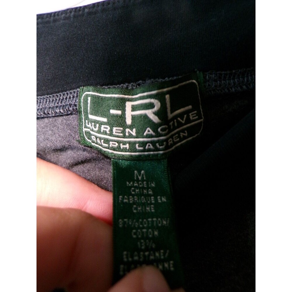 Lauren Ralph Lauren Women's Yoga Leggings Gray Black Bootcut Size M - Picture 3 of 4